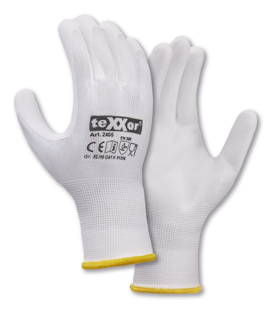 teXXor® teXXor® Polyester-Strickhandschuhe POLYURETHAN BESCHICHTET
