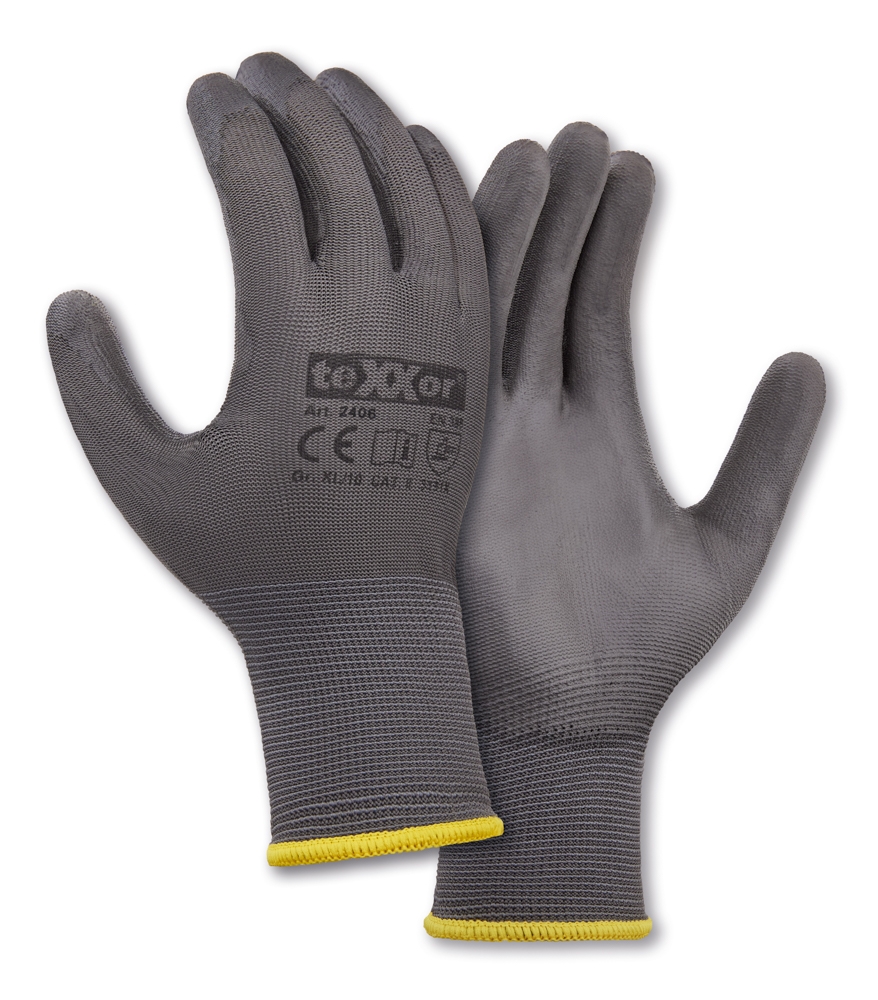 teXXor® teXXor® Polyester-Strickhandschuhe POLYURETHAN BESCHICHTET