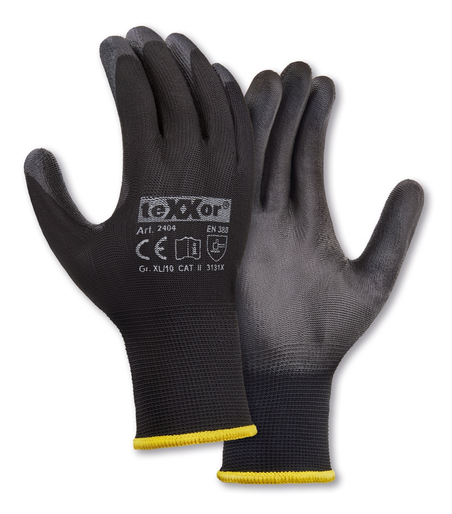 teXXor® teXXor® Polyester-Strickhandschuhe POLYURETHAN BESCHICHTET